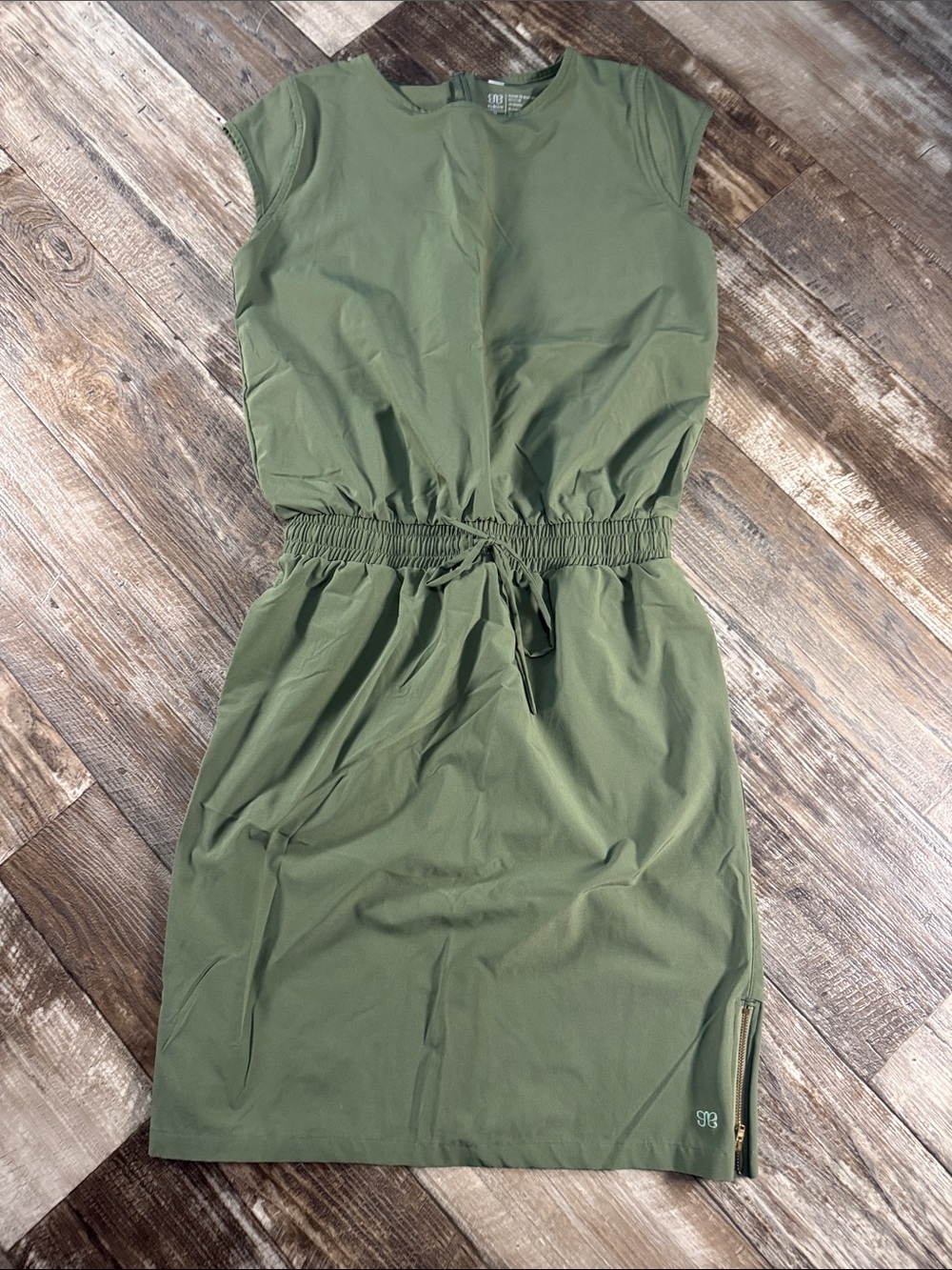 Albion Olive Drawstring Midi Dress